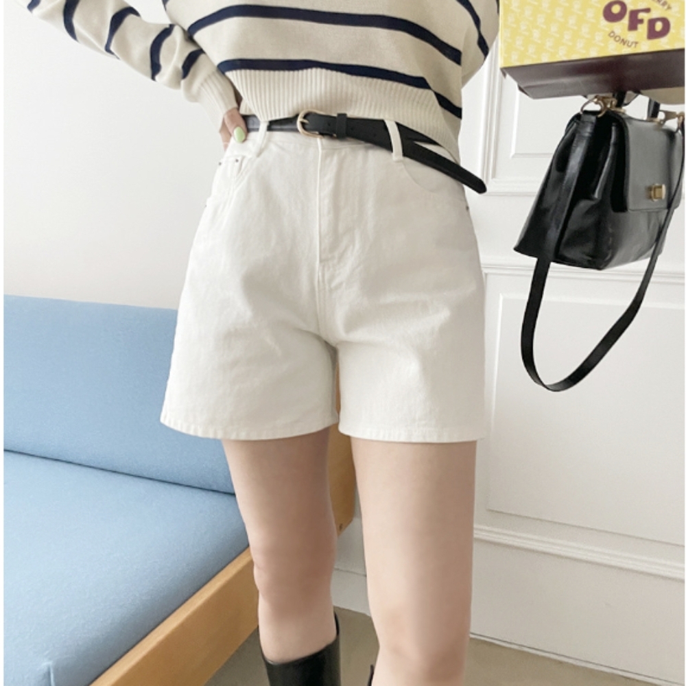 White Denim Shorts
